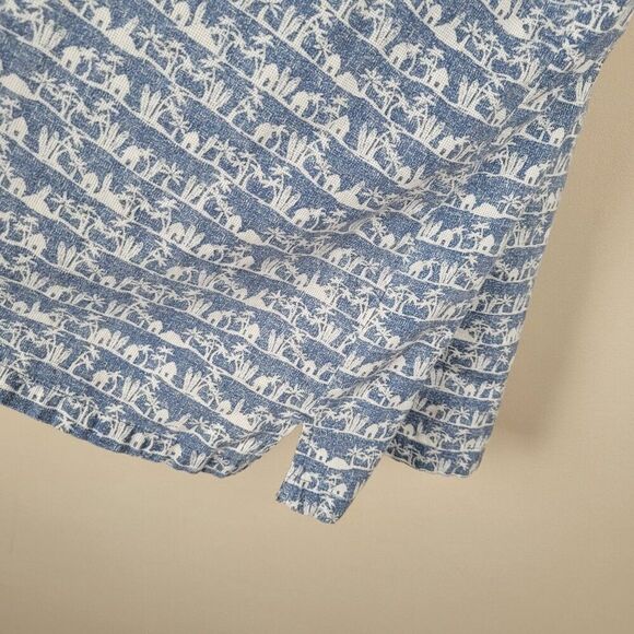 Columbia Size 4XB Hawaiian Beach Palms Cotton Button Up Shirt Short Sleeve Blue - Picture 10 of 14